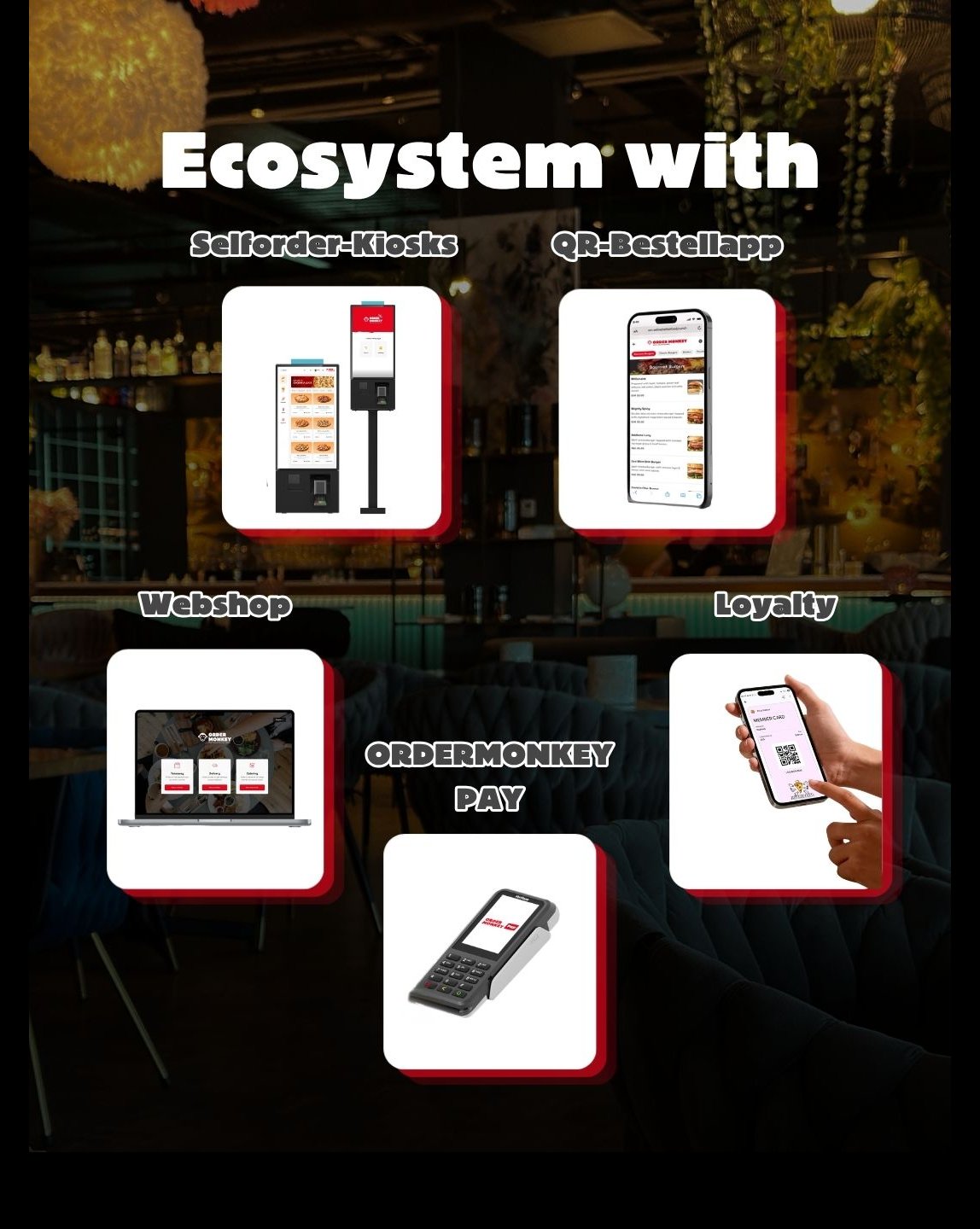 📲 Scannen. Bestellen. Geniessen. – So funktioniert die ORDERMONKEY QR-Webapp

Mit unserer QR-Bestellapp wird Gastronomie smart und unkompliziert: Gäste scannen den Code am Tisch, stöbern durch ein mehrsprachiges, dynamisches Menü und bestellen direkt – ohne App-Download, ohne Registrierung. Die Zahlung erfolgt sofort und sicher am eigenen Smartphone.

👉 Für Restaurants, Take-Away, Lieferungen oder sogar Vorbestellungen: Die QR-Webapp sorgt für schnelle Abläufe, entlastet das Team und senkt Kosten für Papiermenüs. Preise, Verfügbarkeiten und Aktionen können in Echtzeit angepasst werden – voll integriert mit über 40 POS-Systemen.

💡 Deine Vorteile auf einen Blick:
– Bestellung und Bezahlung direkt am Tisch
– Echtzeit-Menüsteuerung für maximale Flexibilität
– Nahtlose Integration ins Kassensystem & KDS
– Mehr Umsatz durch Upselling-Funktionen
– Weniger Kosten, weniger Aufwand, mehr Effizienz

📍 Ob Einzelbetrieb oder Multilocation – die QR-Webapp ist die Lösung, die dein Business digital nach vorne bringt.

Wir freuen uns, mit der QR-Webapp Gästen ein nahtloses, digitales Erlebnis zu bieten – schnell, smart und effizient. 💥
