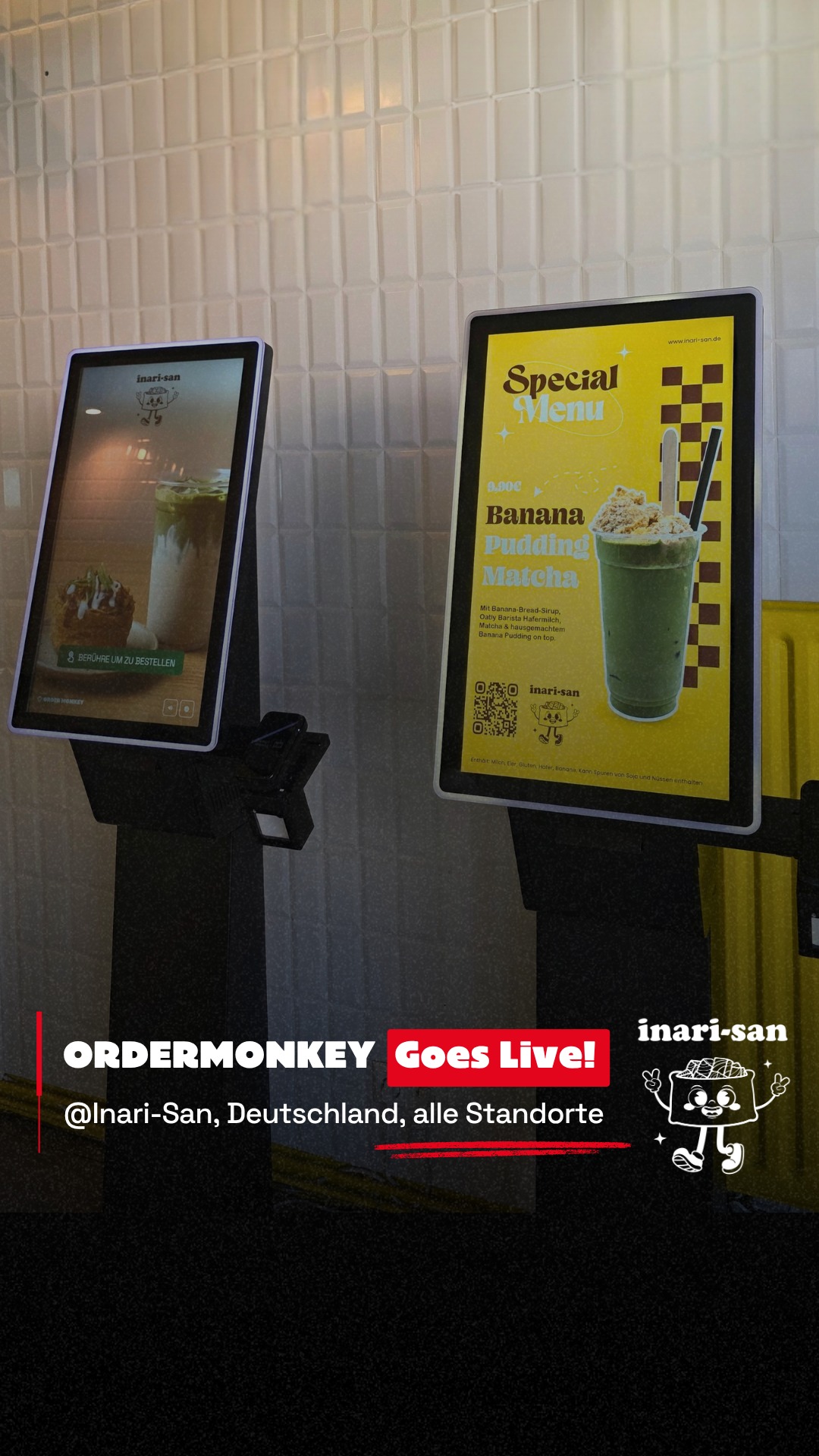 📣 GO-LIVE: ORDERMONKEY x @inarisan.bln 🍣🌱📲
🚀 Am Rosenthaler Platz in Berlin ist ORDERMONKEY jetzt bei Inari-San live – und das Besondere daran: Die bereits vorhandenen Selforder-Kiosks konnten bleiben. Statt neuer Hardware wurde die bestehende Infrastruktur einfach auf die ORDERMONKEY Software migriert. ⚡
Inari-San bringt ein echtes Hidden Gem der japanischen Küche nach Deutschland: Inari – mit Sushi-Reis gefüllte Tofu-Taschen – werden mit kreativen Toppings von Spicy Tuna und Yuzu Salmon bis Bulgogi Beef und Gochujang Tofu kombiniert. Dazu kommen Matcha- und Hojicha-Kreationen mit echtem japanischem Matcha. 🍣🍵
Mit Standorten in Berlin und Frankfurt hat sich rund um Inari-San eine junge Food-Community entwickelt. Die Marke selbst spricht von einer Social-Media-Reichweite von über 400.000 Menschen und verbindet japanisch inspirierte Food-Kultur mit einem modernen, digitalen Konzept. 🌱🇩🇪
Genau zu diesem Ansatz passt auch das neue Selfordering-Setup:
Anstatt bestehende Hardware auszutauschen, läuft die ORDERMONKEY Software direkt auf den bereits vorhandenen Selforder-Kiosks. Gäste können damit weiterhin bequem digital bestellen und bezahlen – mit einer Softwarelösung, die sich in die bestehende Infrastruktur integriert. 📲💳
Das Ergebnis:
Bestehende Hardware bleibt im Einsatz, während das Selfordering auf ORDERMONKEY umgestellt wird – ohne einen kompletten Austausch der Geräte und mit einem Setup, das sich flexibel an bestehende Strukturen anpassen lässt. 📈
Und Berlin ist nicht der einzige Standort: ORDERMONKEY läuft an allen Inari-San Standorten – sowohl in Berlin als auch in Frankfurt. Wir freuen uns sehr über die Zusammenarbeit und darauf, Inari-San mit unserer Selfordering-Lösung zu begleiten. 🤝🔥
📍 Inari-San – Berlin & Frankfurt 🇩🇪
